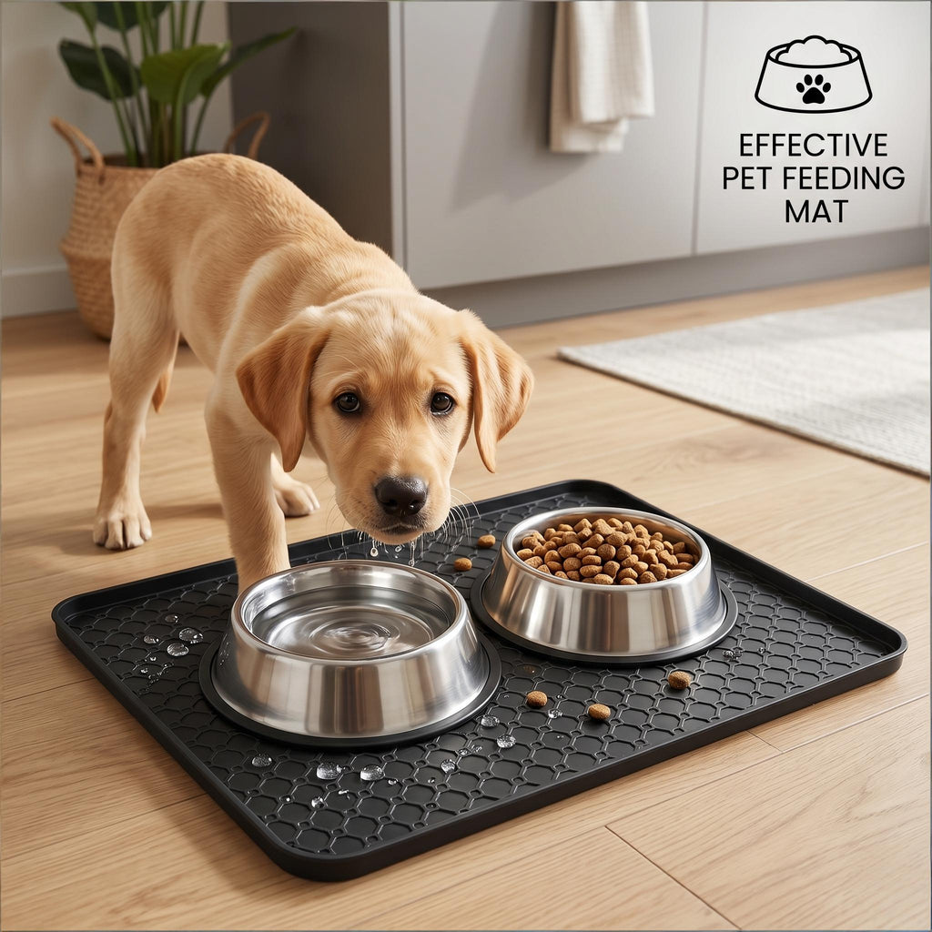 Premium Silicone Mini Fridge Mat | 19.7" x 19.7" Waterproof Floor Protector with Spill-Proof Raised Edges