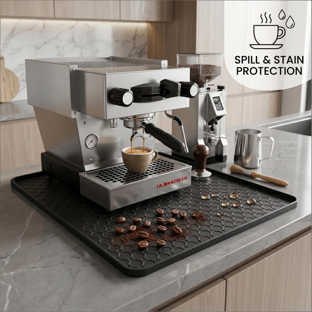 Premium Silicone Mini Fridge Mat | 19.7" x 19.7" Waterproof Floor Protector with Spill-Proof Raised Edges