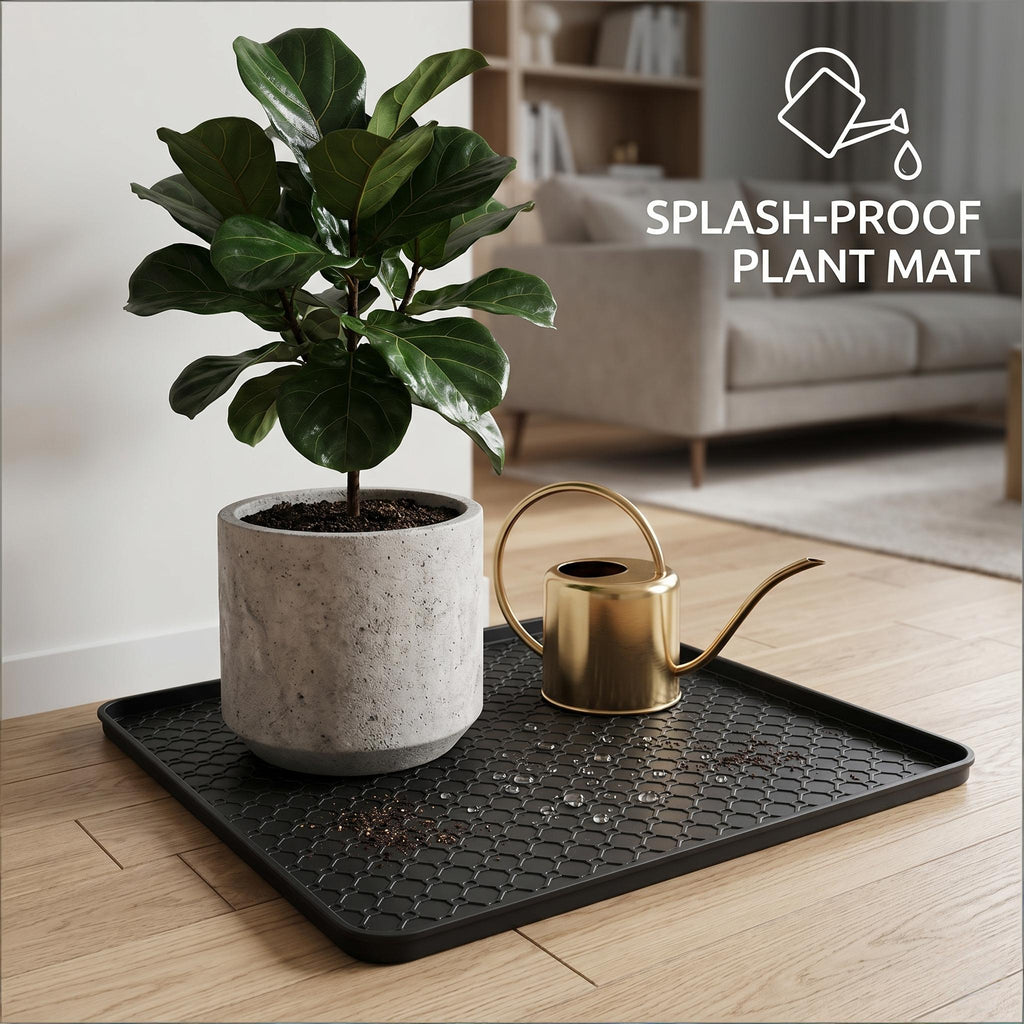 Premium Silicone Mini Fridge Mat | 19.7" x 19.7" Waterproof Floor Protector with Spill-Proof Raised Edges