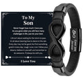 "To My Son" Braided Leather Infinity Bracelet | Meaningful Gift Set with Heartfelt Card & Box