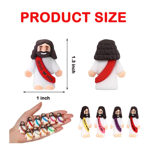 100 Pcs "Jesus Loves You" Mini Jesus Figures | Fun Hide &amp; Seek Christian Favors for Sunday School, VBS &amp; Easter