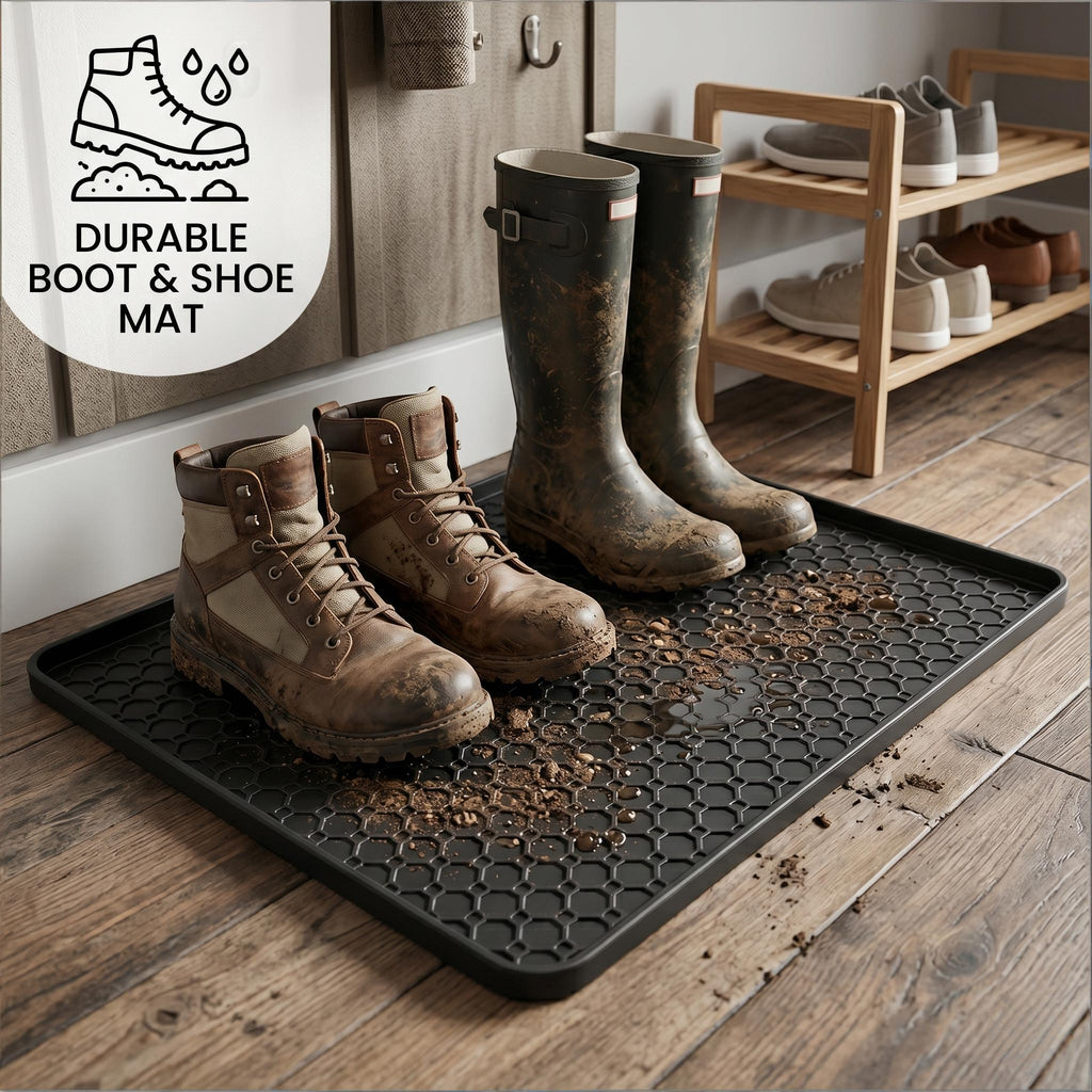 Premium Silicone Mini Fridge Mat | 19.7" x 19.7" Waterproof Floor Protector with Spill-Proof Raised Edges