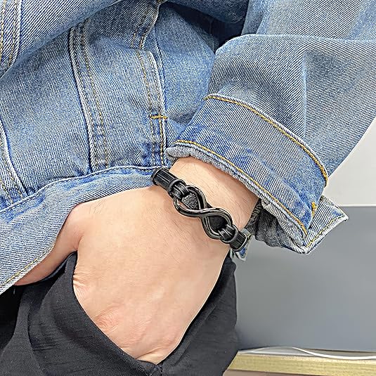 "To My Man" Infinity Knot Leather Bracelet – Meaningful Anniversary & Birthday Gift